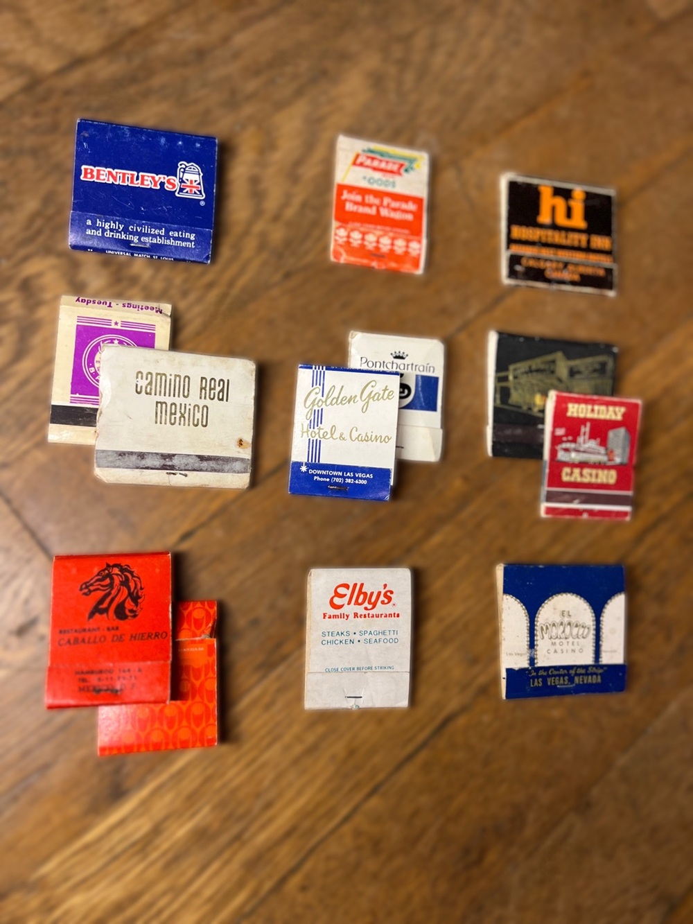 Assorted Vintage Matchbook Set - Blue, Red, White, Orange